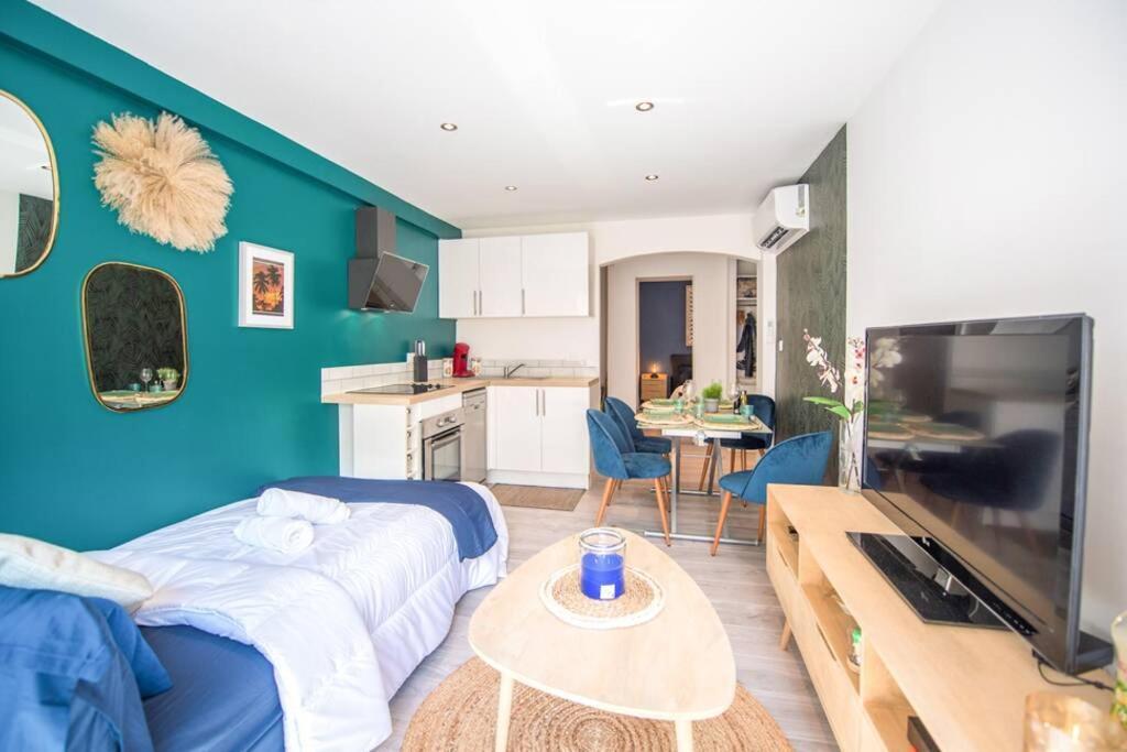 4 Couchages Climatise Direct Plage Wifi Parking Antibes Bagian luar foto