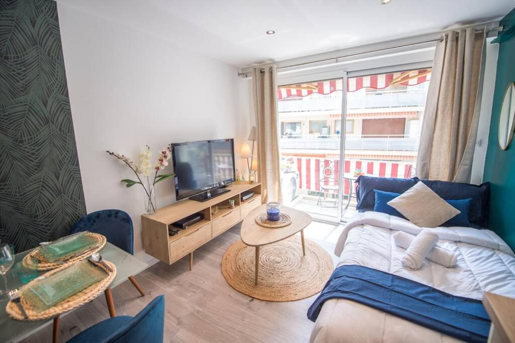 4 Couchages Climatise Direct Plage Wifi Parking Antibes Bagian luar foto